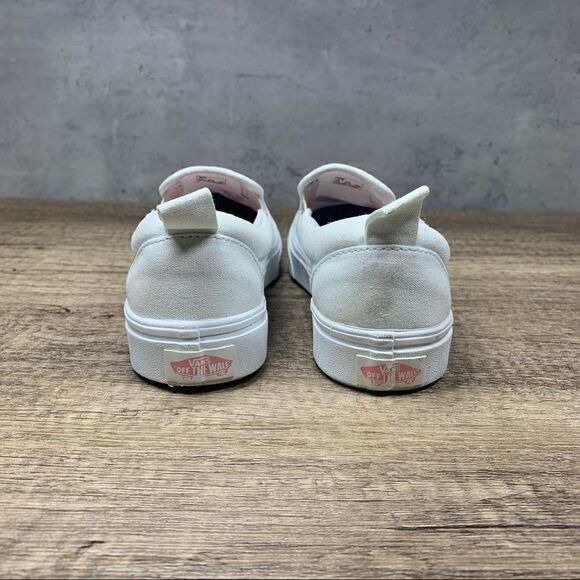 VANS Kids Off The Wall Slip On White Shoes Sz 2.5 - Picture 8 of 12
